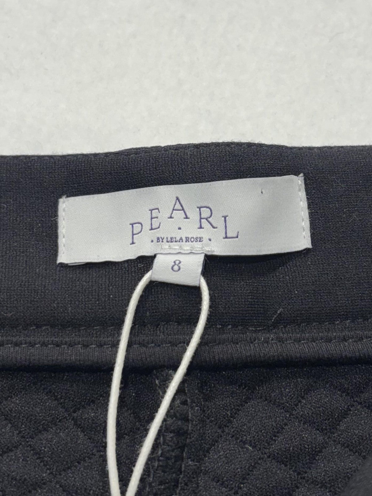 Pearl By Lela Rose Dress Pants Womens 8 Black Quilted Jersey Lynn Pant Wide Leg