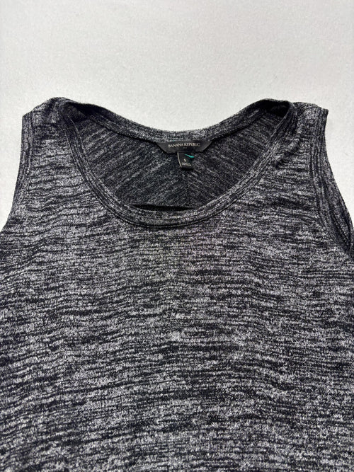 Banana Republic Tank Top Womens S Gray Scoop Neck Pleat Back Jersey Relaxed