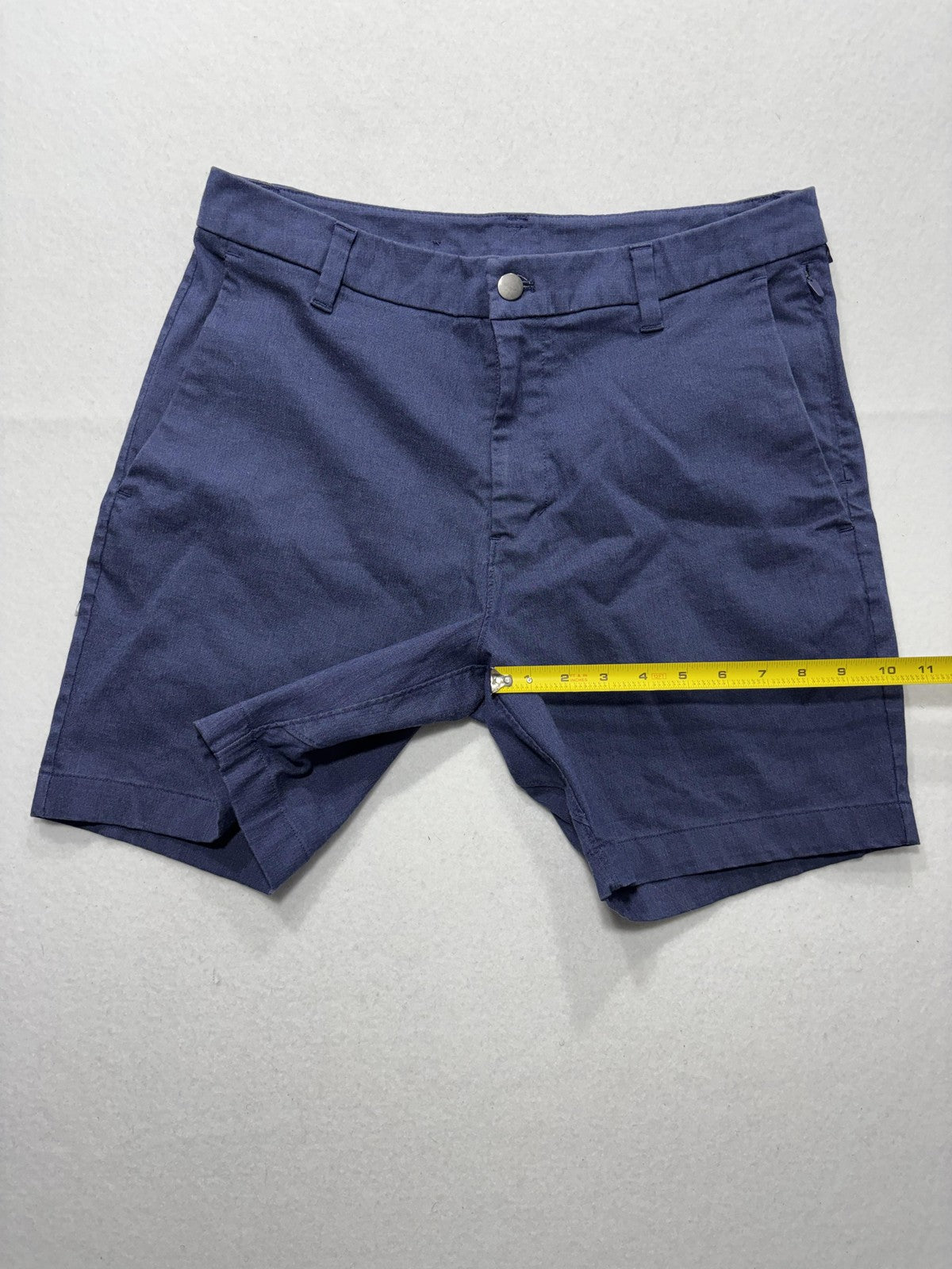 Lululemon Chino Shorts Mens 34 Blue 9" Inseam Stretch Casual Travel Outdoor