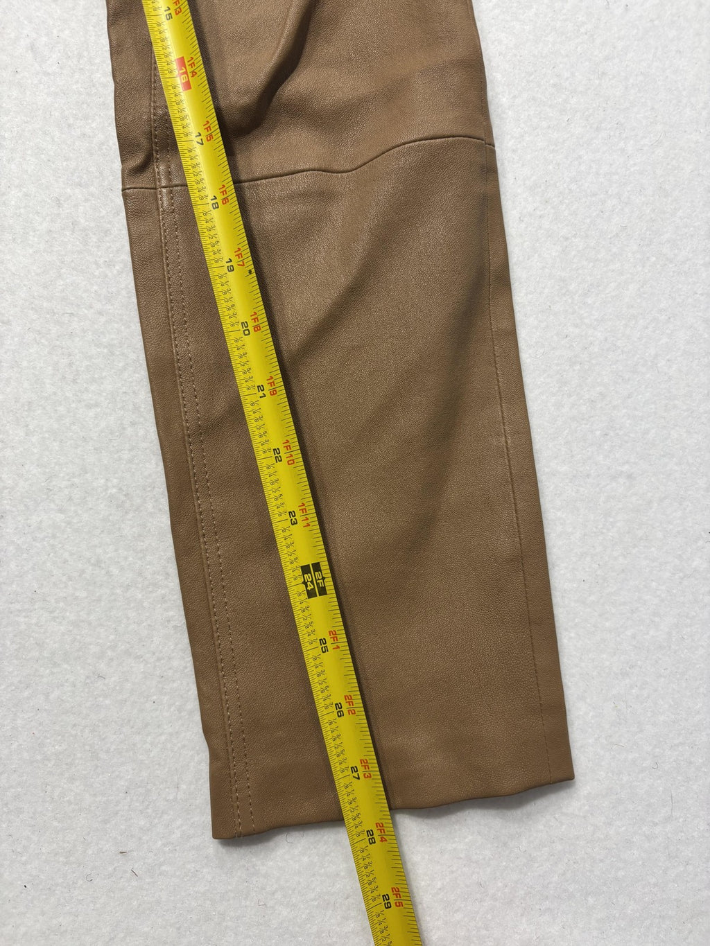Theory Dress Pants Womens 8 Brown Lamb Leather Bristol Skinny 5 Pocket Zip