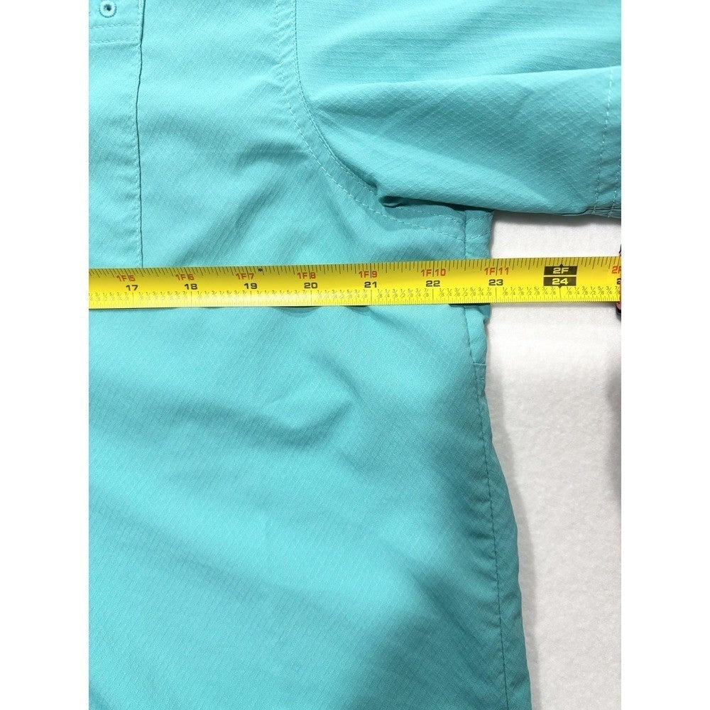 Columbia PFG Omni-Shade Shirt Mens Large Blue Short Sleeve Fishing XM0692