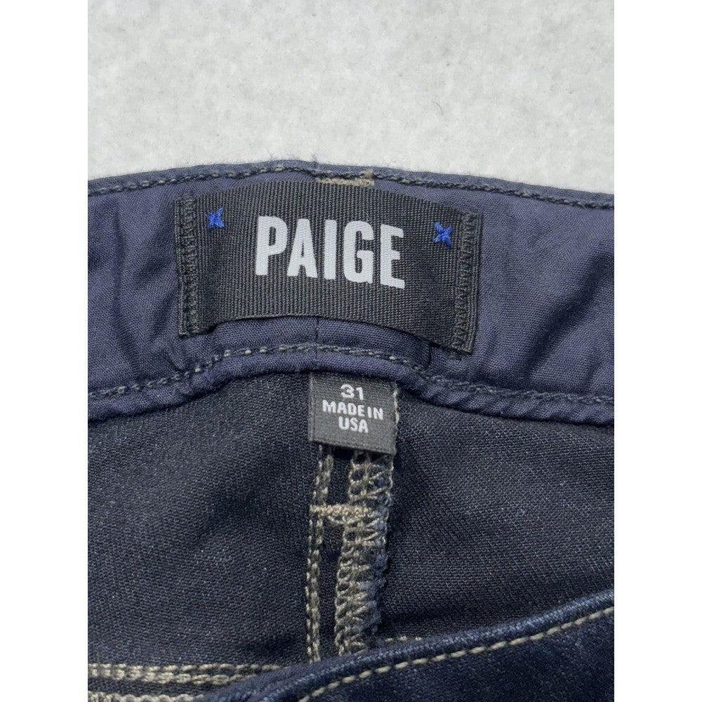 Paige Edgemont Jeans Womens 31 Blue Dark Wash Mid Rise Ultra Skinny 31x29.5 Zips