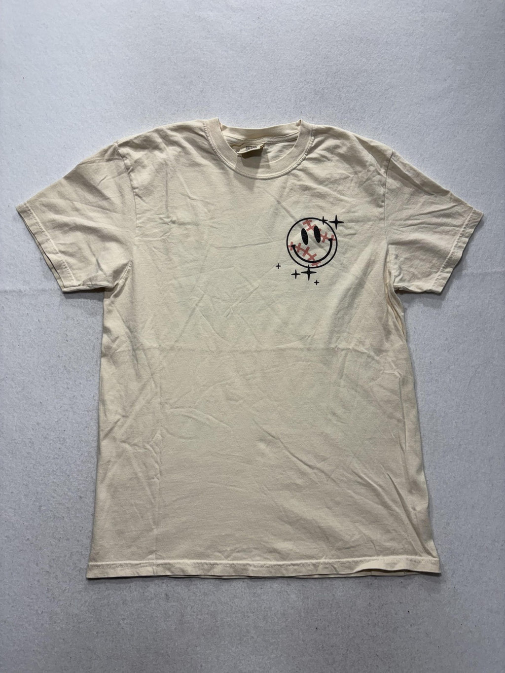 Comfort Colors Shirt Mens Medium Beige Busy Raising Ballers Baseball Graphic Tee
