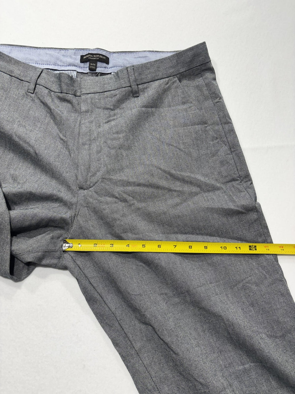 Banana Republic Chino Pants Mens 36x34 Gray Straight Fit Chambray Casual Work