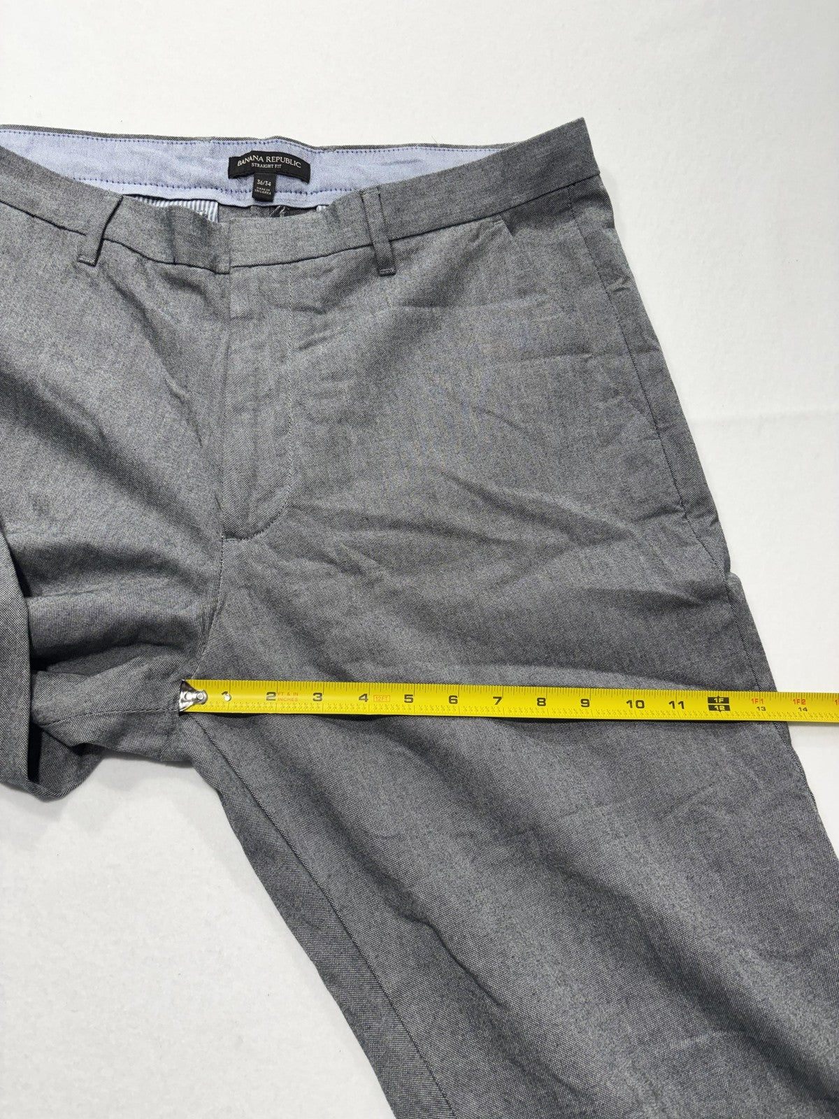 Banana Republic Chino Pants Mens 36x34 Gray Straight Fit Chambray Casual Work