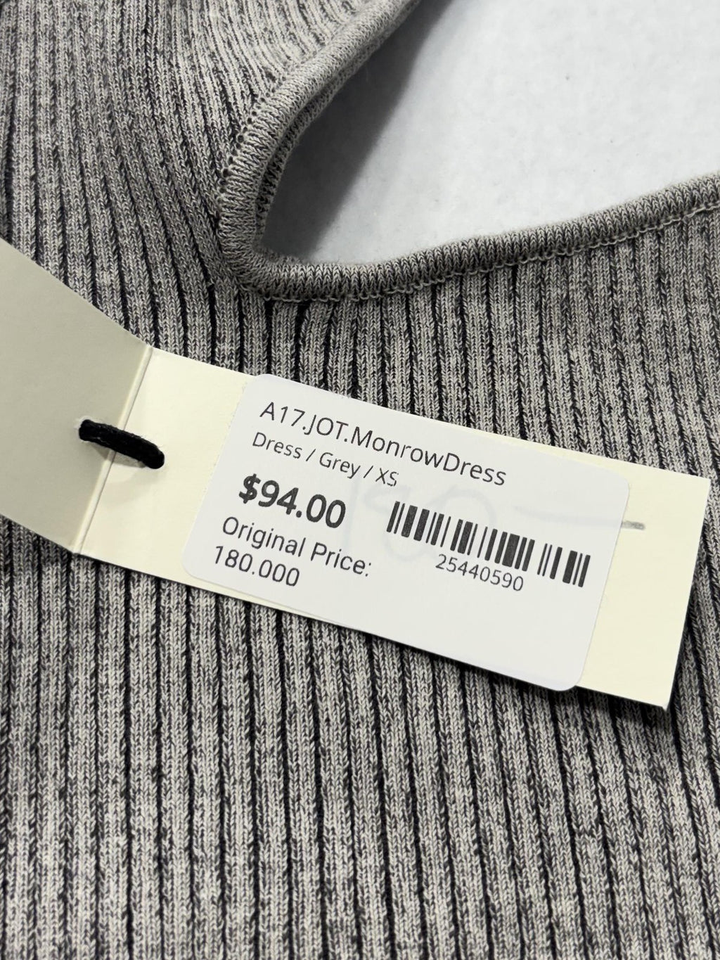 Monrow Sweater Dress Womens XS Gray Ribbed V Neck Cutout Bodycon Long Knit