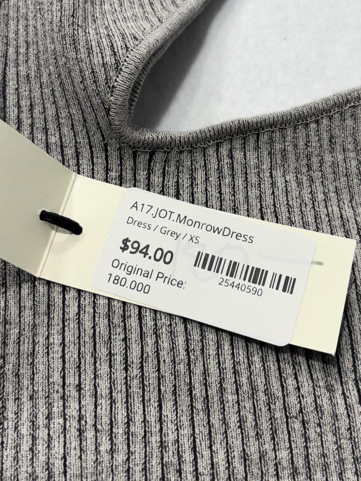 Monrow Sweater Dress Womens XS Gray Ribbed V Neck Cutout Bodycon Long Knit