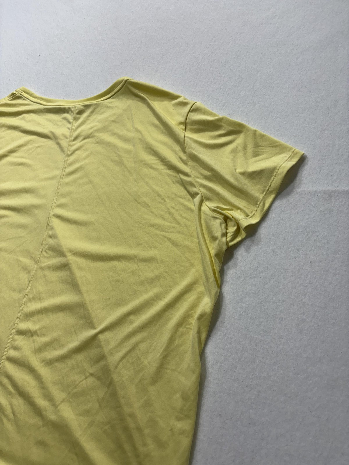 Nike Shirt Womens XXL Yellow Dri-FIT Crew Neck Short Sleeve Running Athletic Top