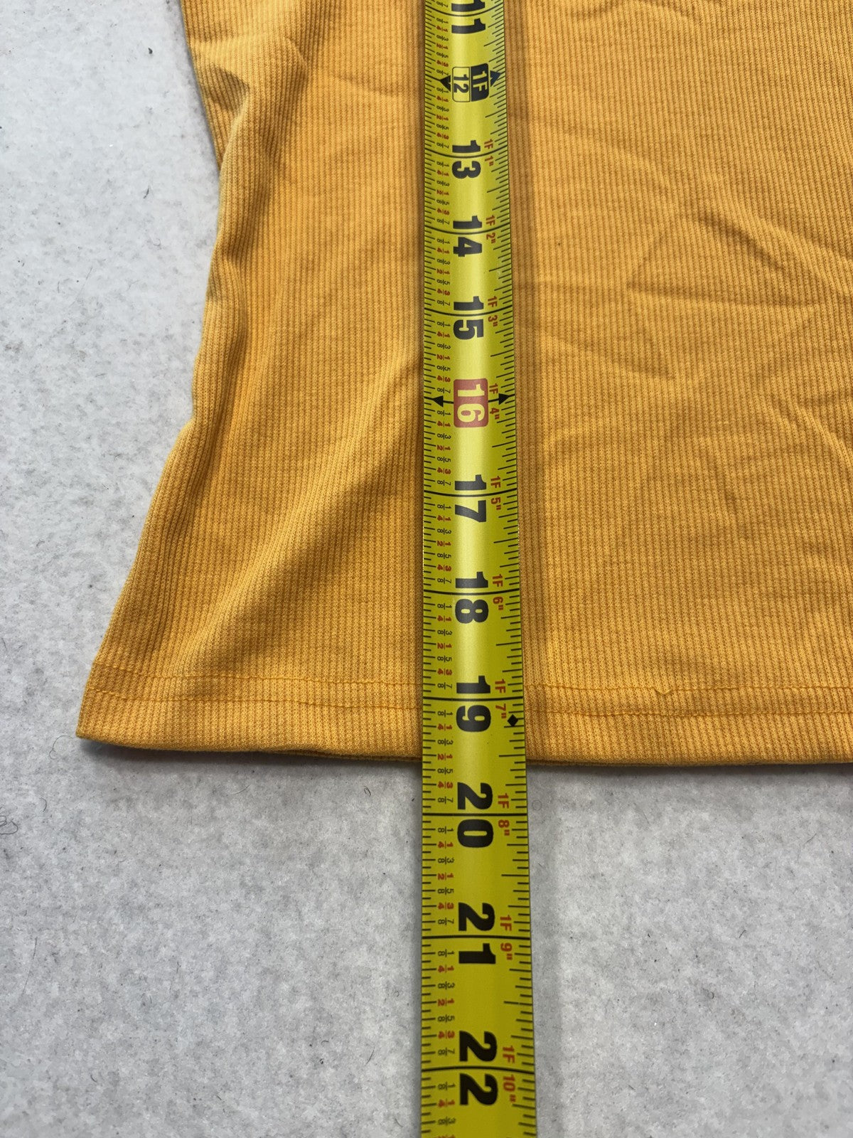 Tank Top Womens S Yellow Scoop Neck Ribbed Knit Slim Fit Basic Summer Casual