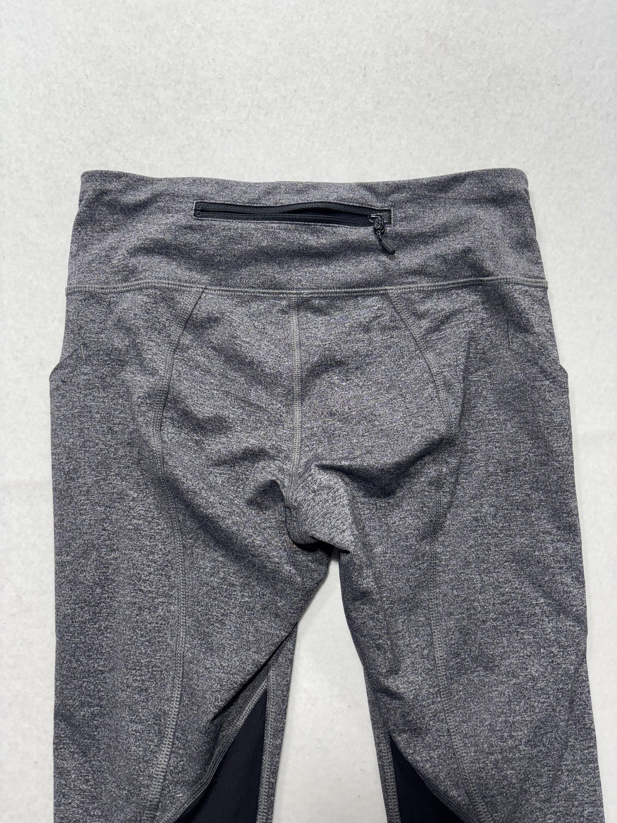 Lululemon Leggings Womens 4 Gray Colorblock Cropped Zip Pocket Running Athletic