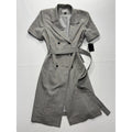 Kasper ASL Jacket Dress Womens 14P Gray Plaid Short Sleeve Belted 7K36BP NEW