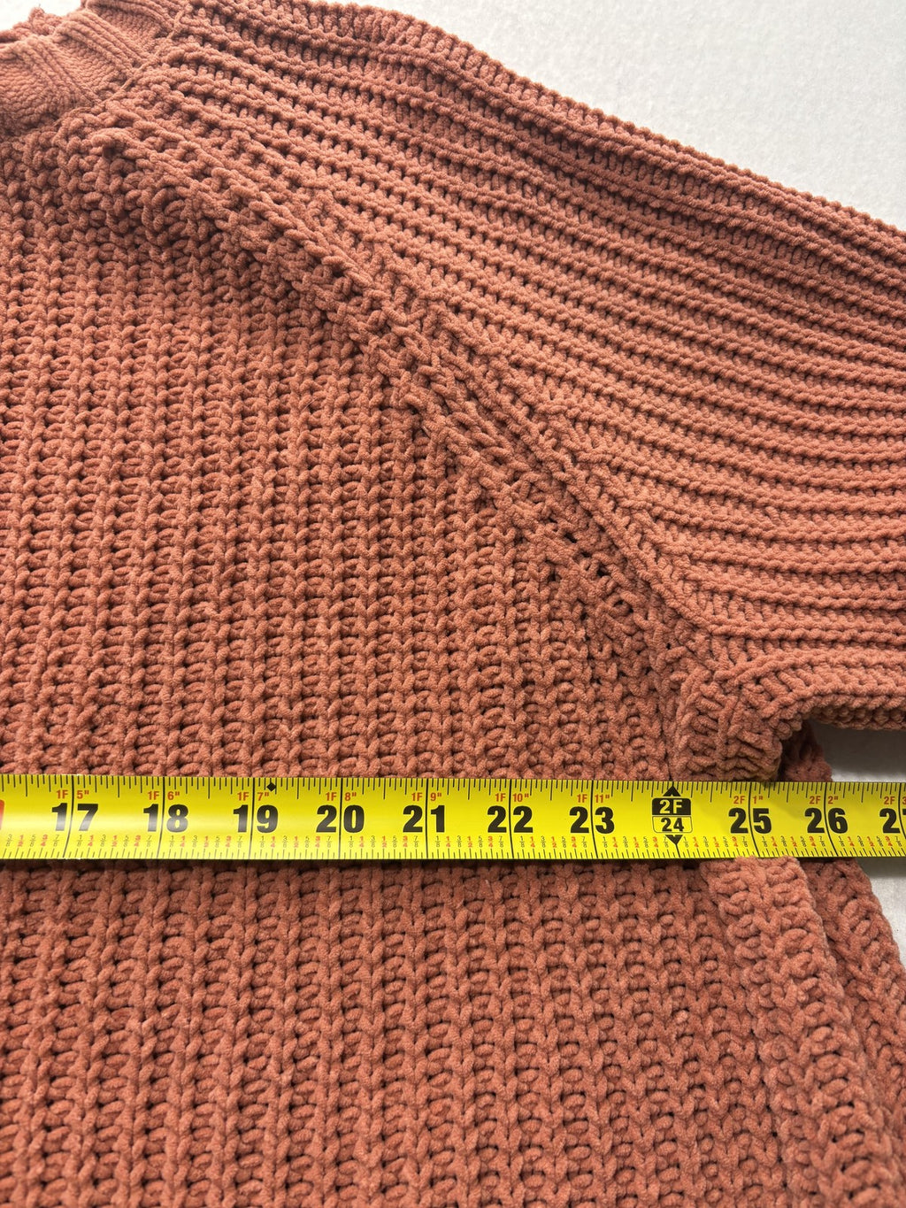 Dip Sweater Womens 2X Plus Orange Crew Neck Raglan Chunky Knit Relaxed Pullover