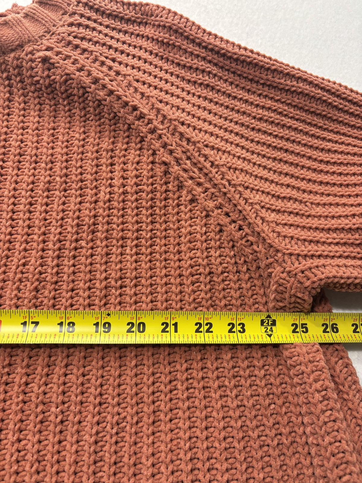 Dip Sweater Womens 2X Plus Orange Crew Neck Raglan Chunky Knit Relaxed Pullover