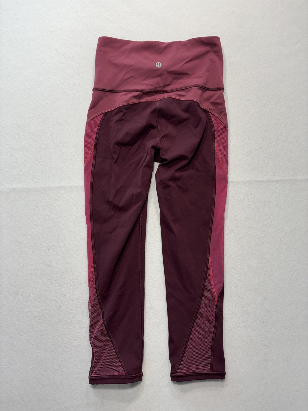 Lululemon Leggings Womens 4 Red Colorblock High Rise Crop 23.5" Inseam Stretch