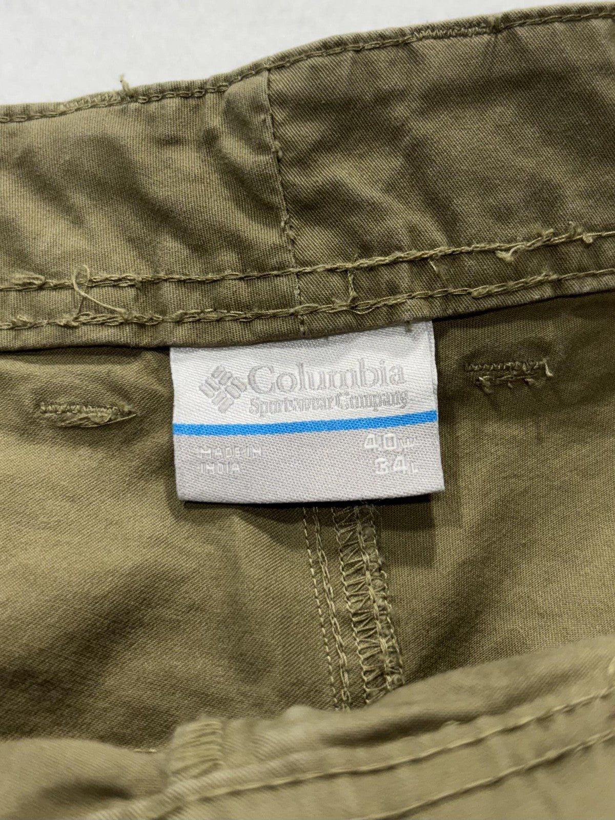 Columbia Khaki Pants Mens 40x34 Green Regular Fit Canvas Stretch Casual Outdoor