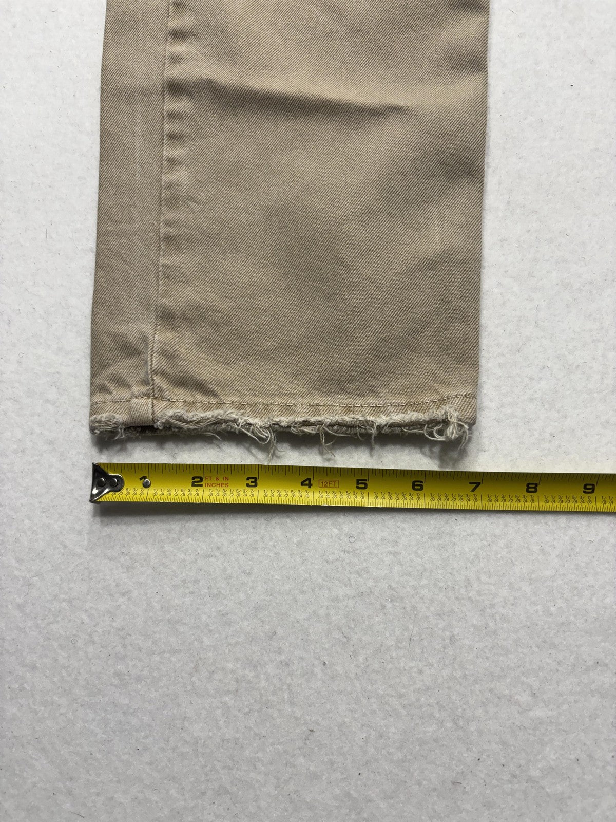 We The Free Jeans Womens 27 Beige High Rise Straight Distressed Raw Hem 27x28