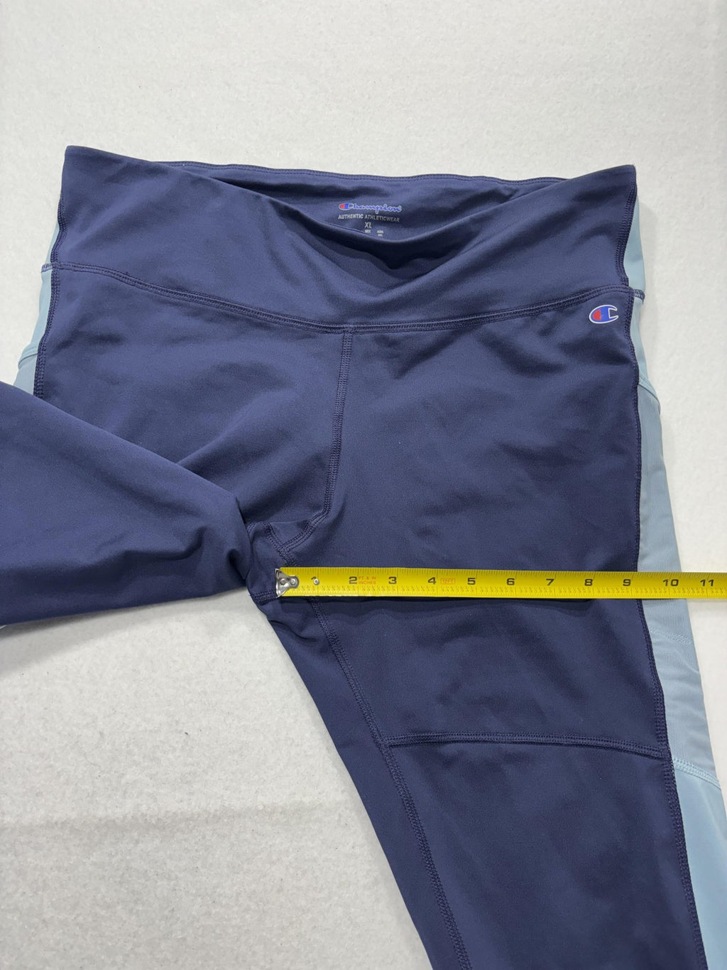 Champion Leggings Womens XL Blue Colorblock Zip Ankle Authentic Athleticwear