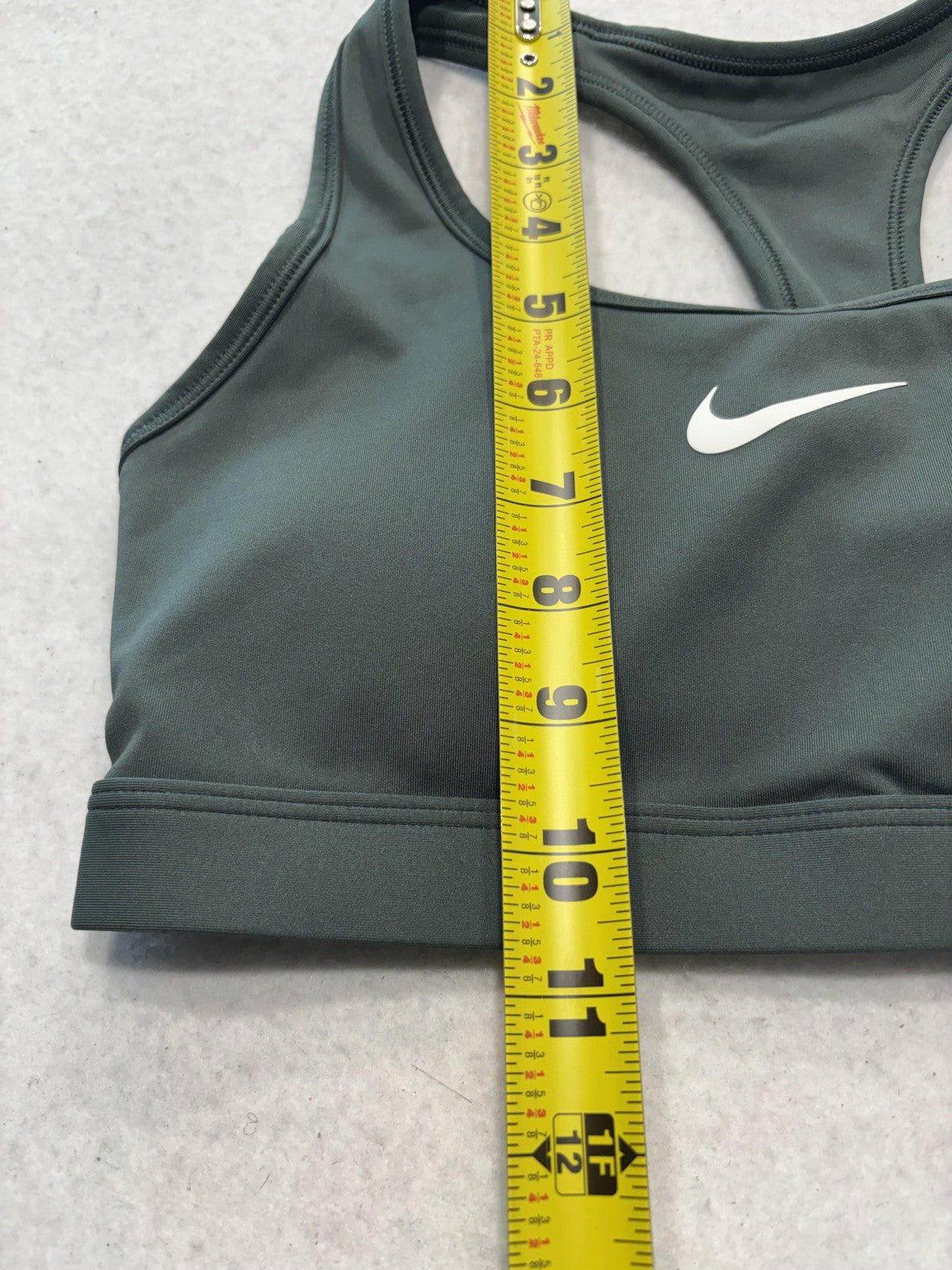 Nike Sports Bra Womens Small Green Racerback Medium Support Padded Logo Athletic