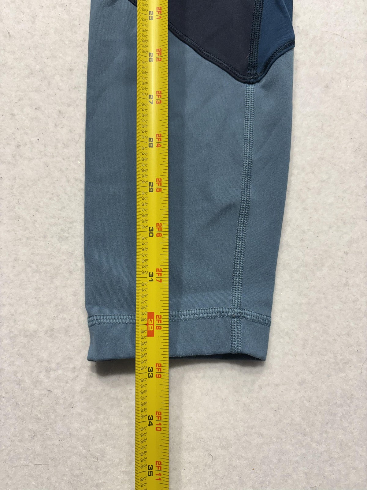 Lululemon Leggings Womens 4 Blue Colorblock High Rise 25" Inseam Ankle Yoga