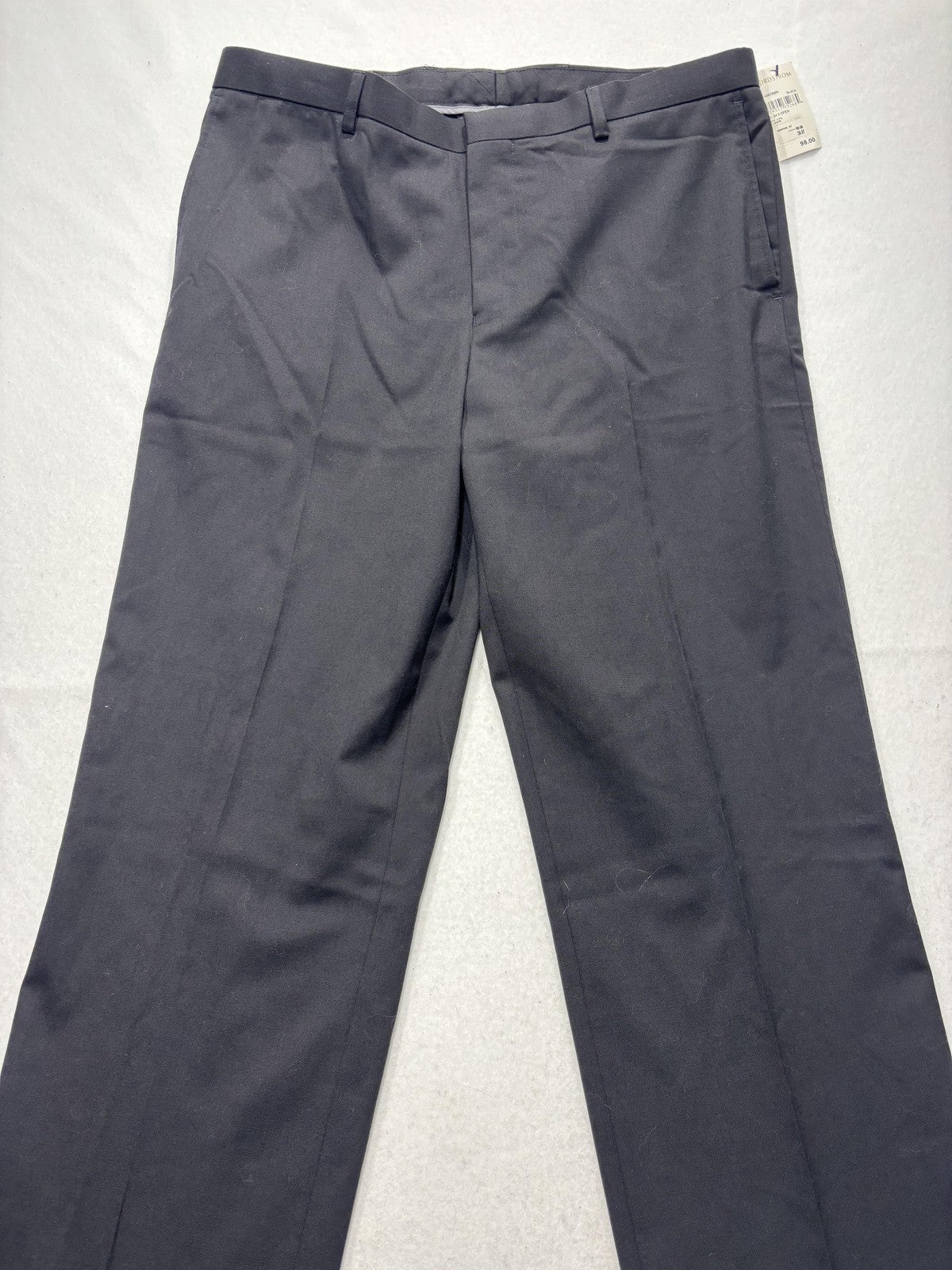 Calibrate Dress Pants Mens 34x38 Black Classic Fit Wool Flat Front Business