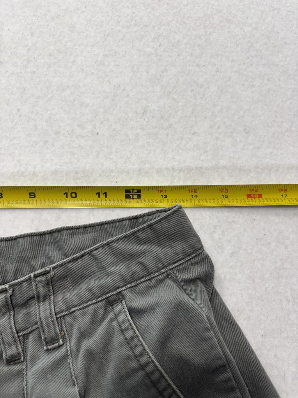 Premier International Shorts Womens 16 Gray Cargo Pleated Twill Relaxed RN67227