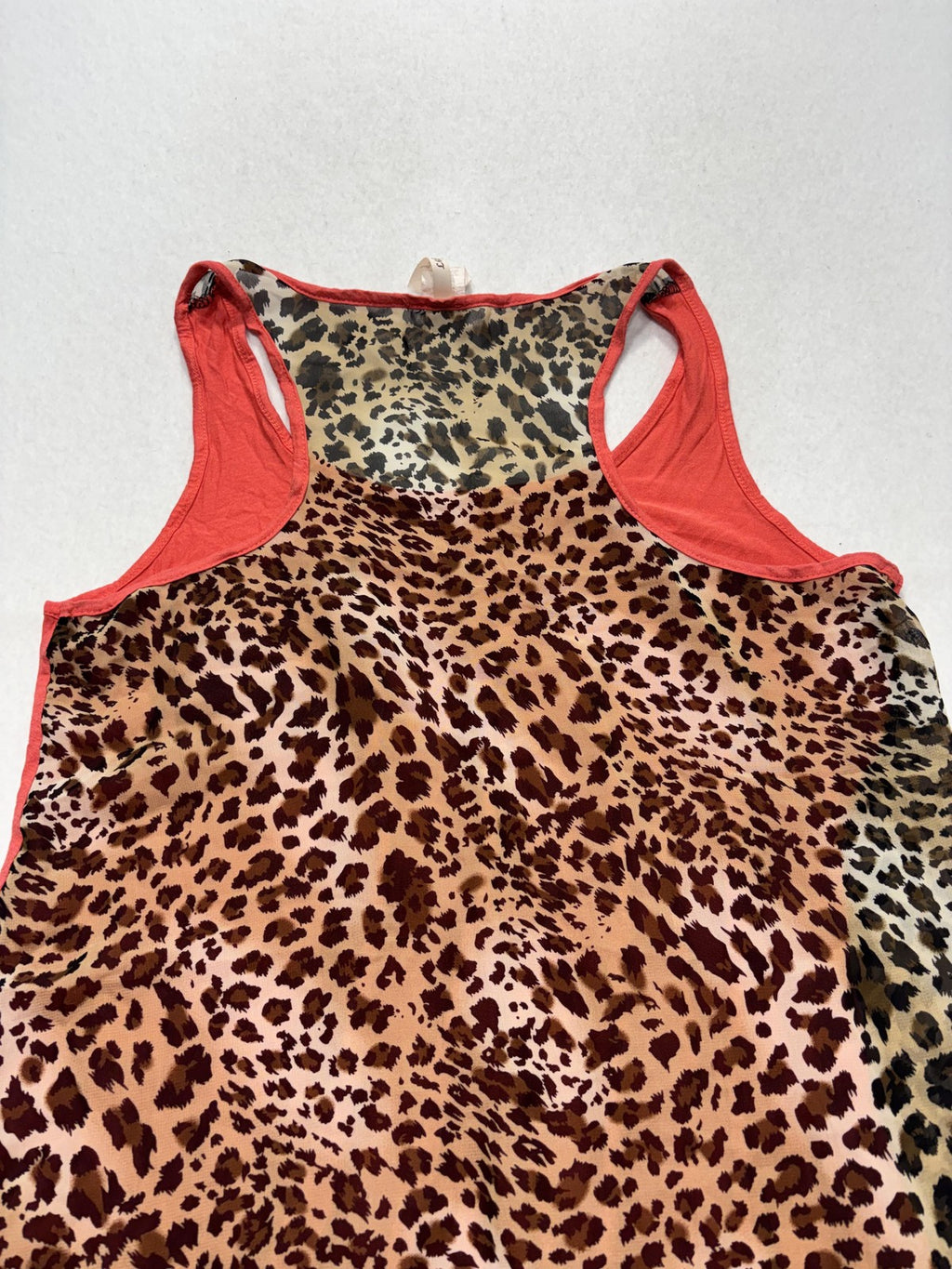Lilypad Tank Top Womens Small Red Leopard Print Scoop Neck Racerback Pocket USA