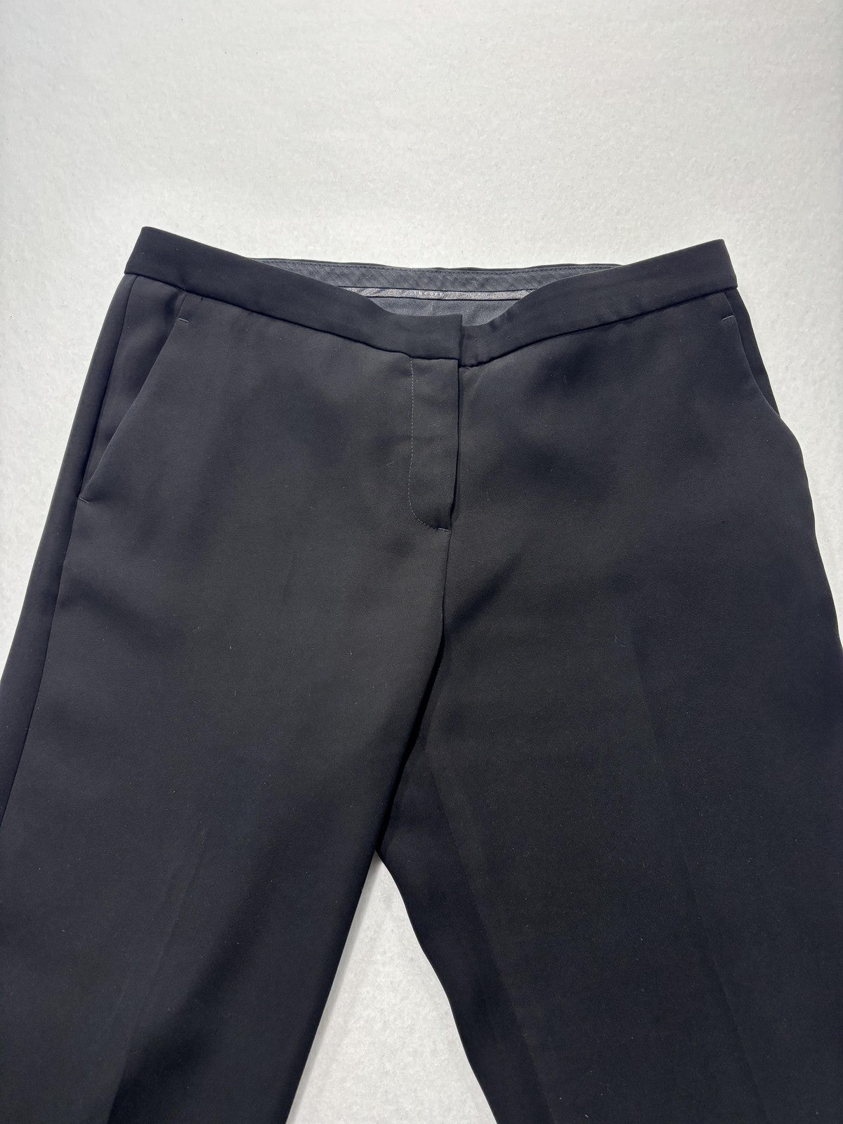 Theory Dress Pants Womens 6 Black Crepe Slim Ankle Lined Flat Front Work Career