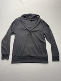 Banana Republic Sweatshirt Mens Large Gray Shawl Collar Henley Pockets Pullover