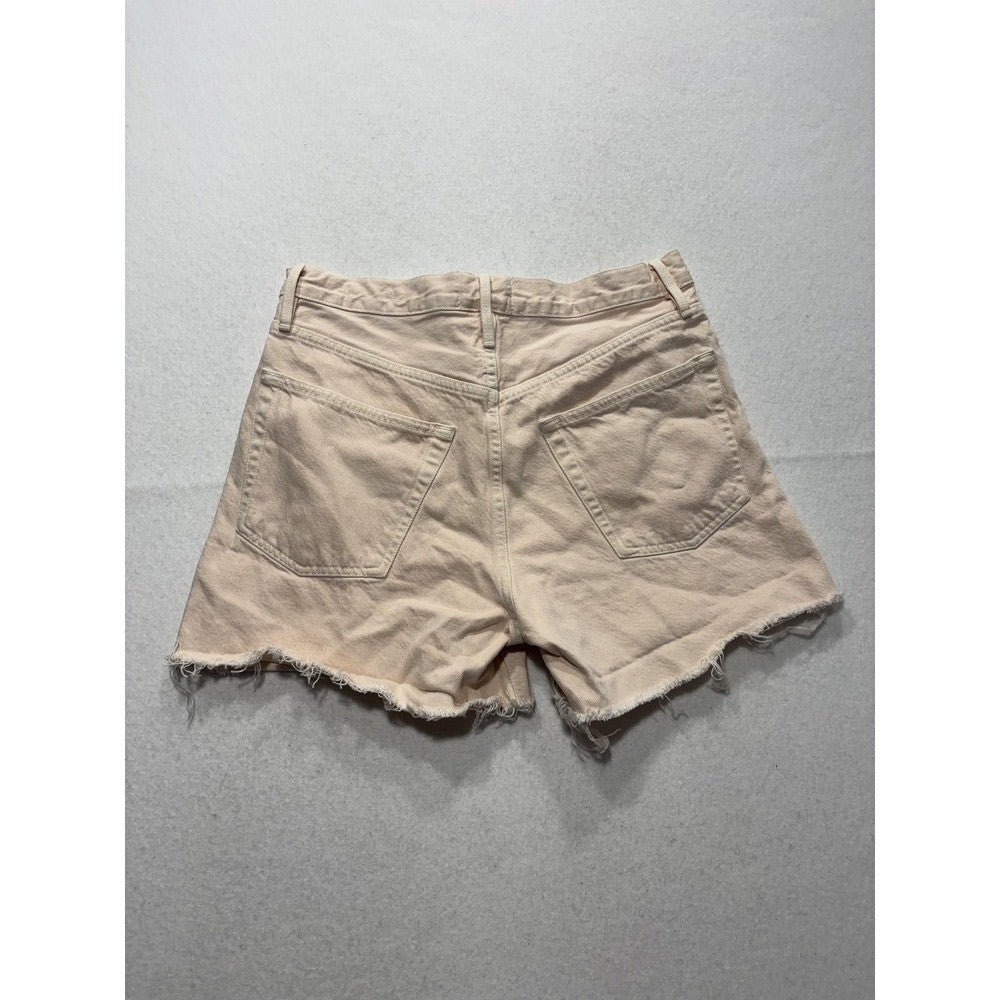FRAME Shorts Womens 27 Beige Le Super High Short Cut Off Raw Hem Denim Summer