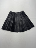 French Connection Skirt Womens 6 Black Faux Leather Pleated Mini Skater Party