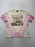 Forever 21 Womens M Pink Tie Dye Reno Motorway Racing Car Graphic T Shirt Retro