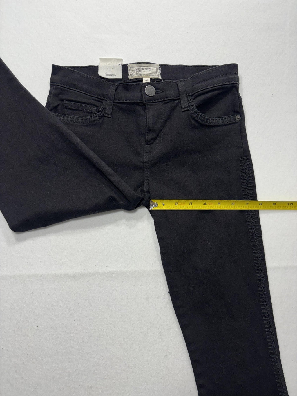 Current/Elliott Jeans Womens 26 Black Low Rise Ankle Skinny Stretch Crochet