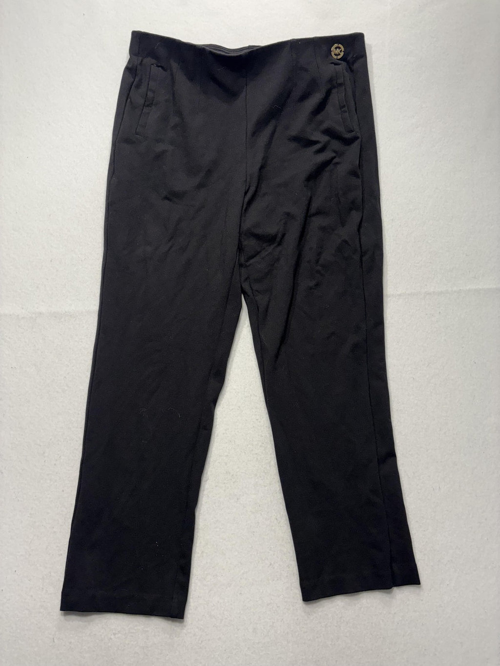 Michael Kors Dress Pants Womens Large Black Ponte Straight Leg Pull On Stretch