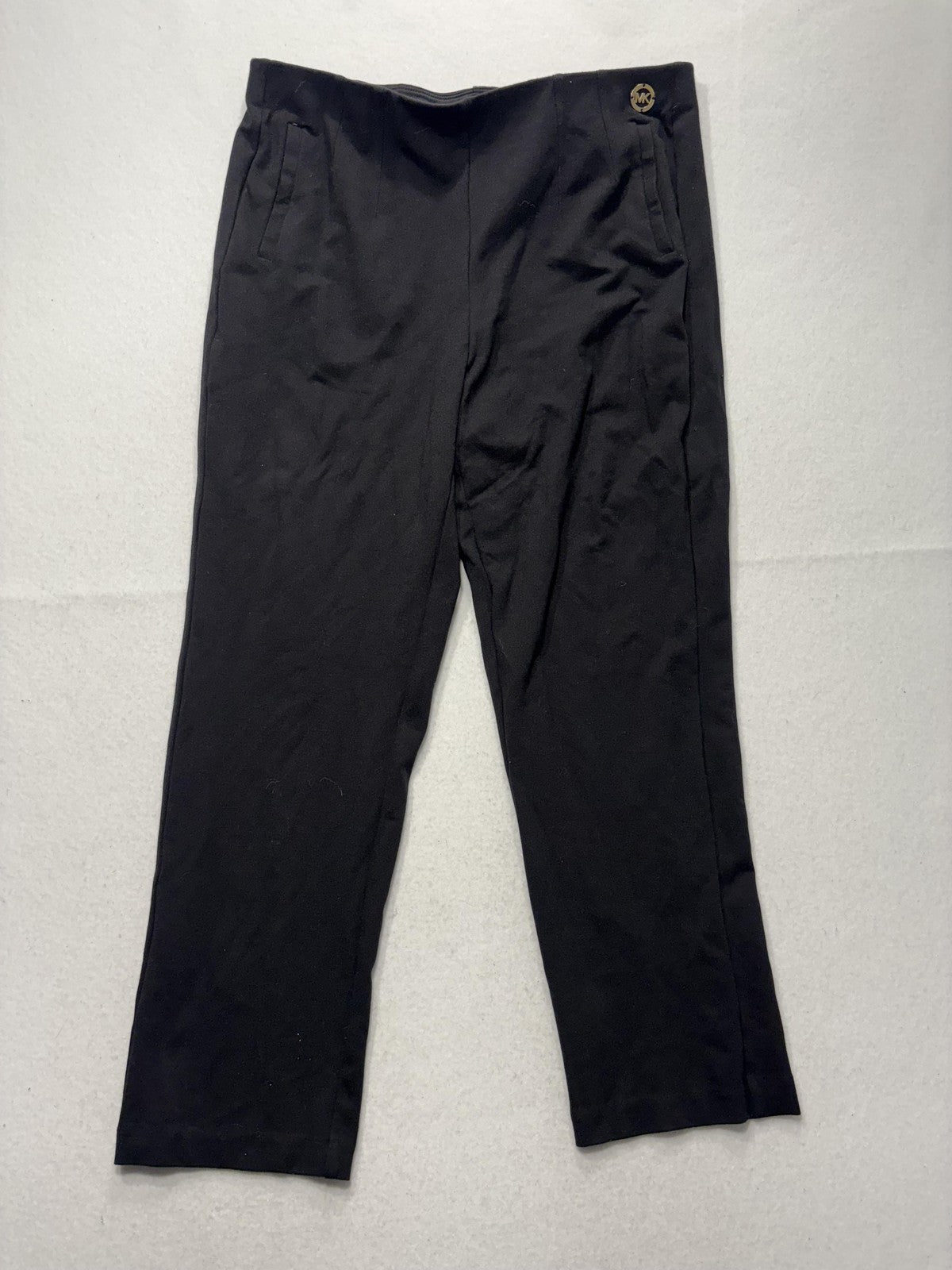 Michael Kors Dress Pants Womens Large Black Ponte Straight Leg Pull On Stretch