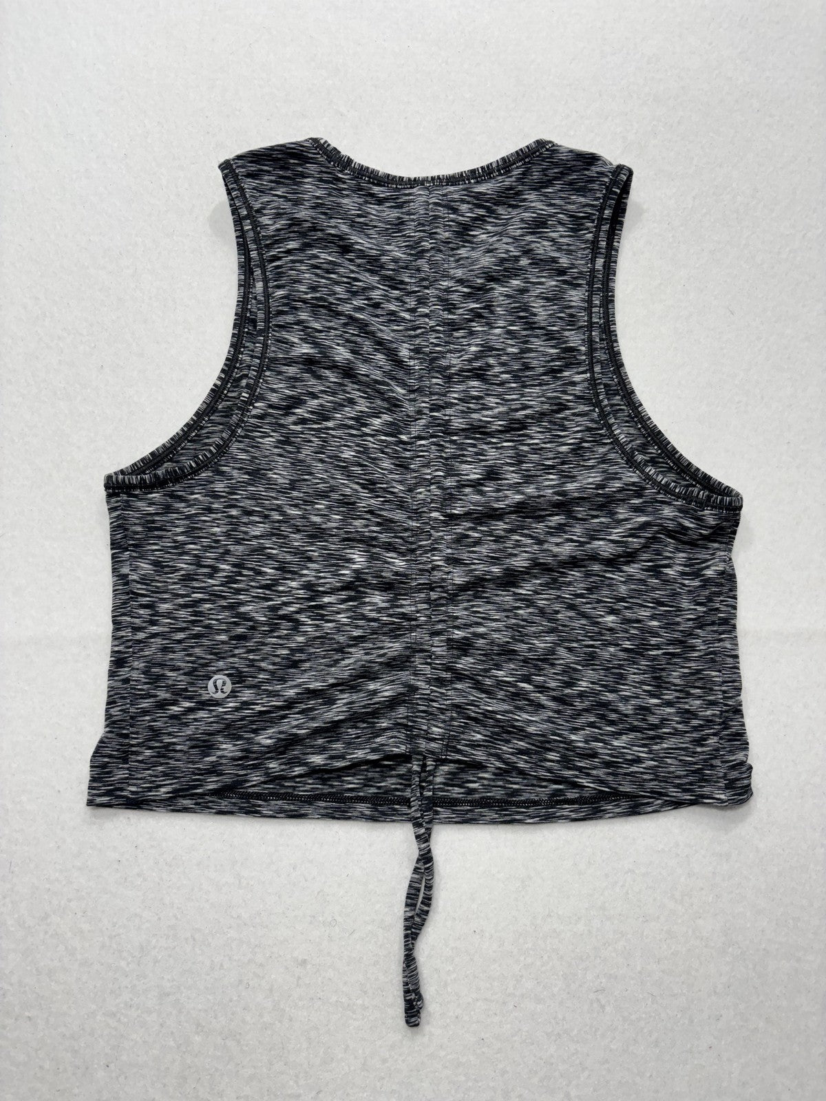Lululemon Tank Womens 2 Gray Cropped Tie Hem Sleeveless Athletic Top Workout