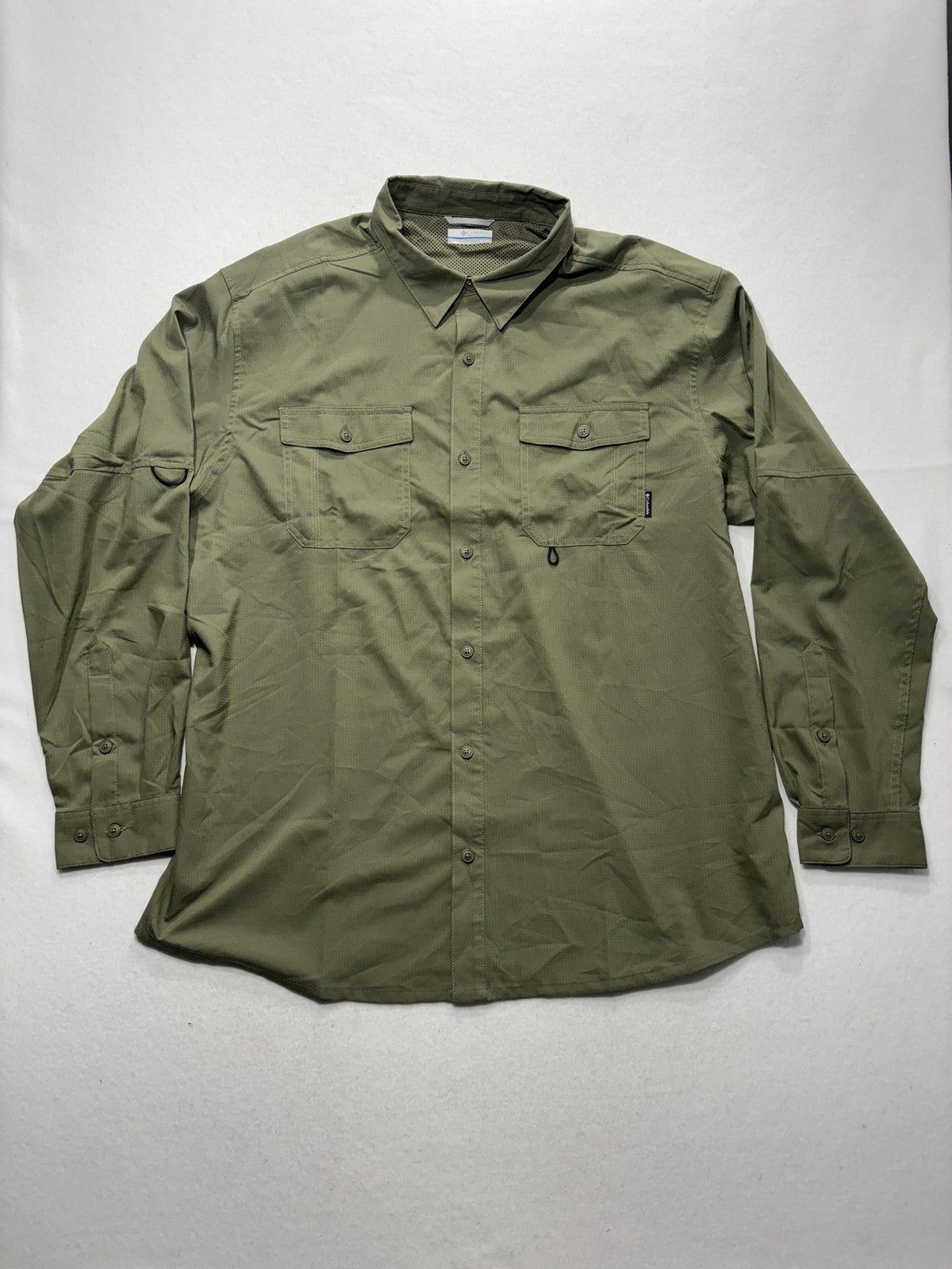 Columbia Omni-Shade Shirt Mens XL Green Long Sleeve Fishing Button Up Outdoor