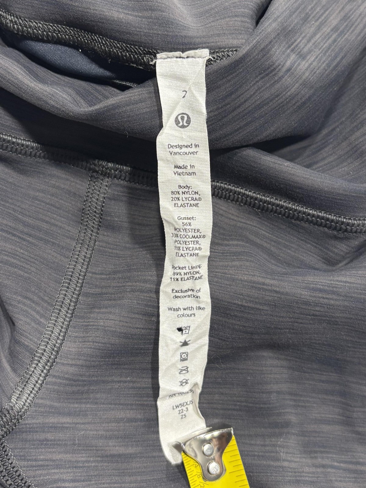 Lululemon Leggings Womens 2 Gray High Rise 26" Inseam Ankle Yoga Stretch Pockets