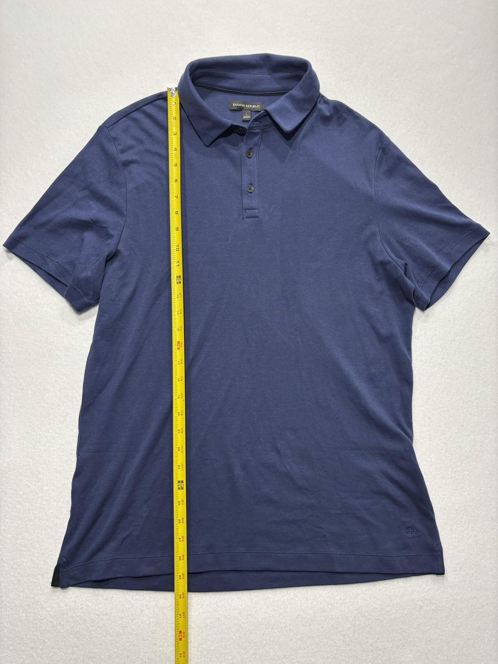 Banana Republic Polo Shirt Mens Large Blue Short Sleeve Jersey Regular Fit