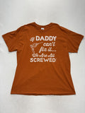 Gildan Shirt Mens XL Orange If Daddy Can't Fix It Graphic Tee Funny Dad Tools