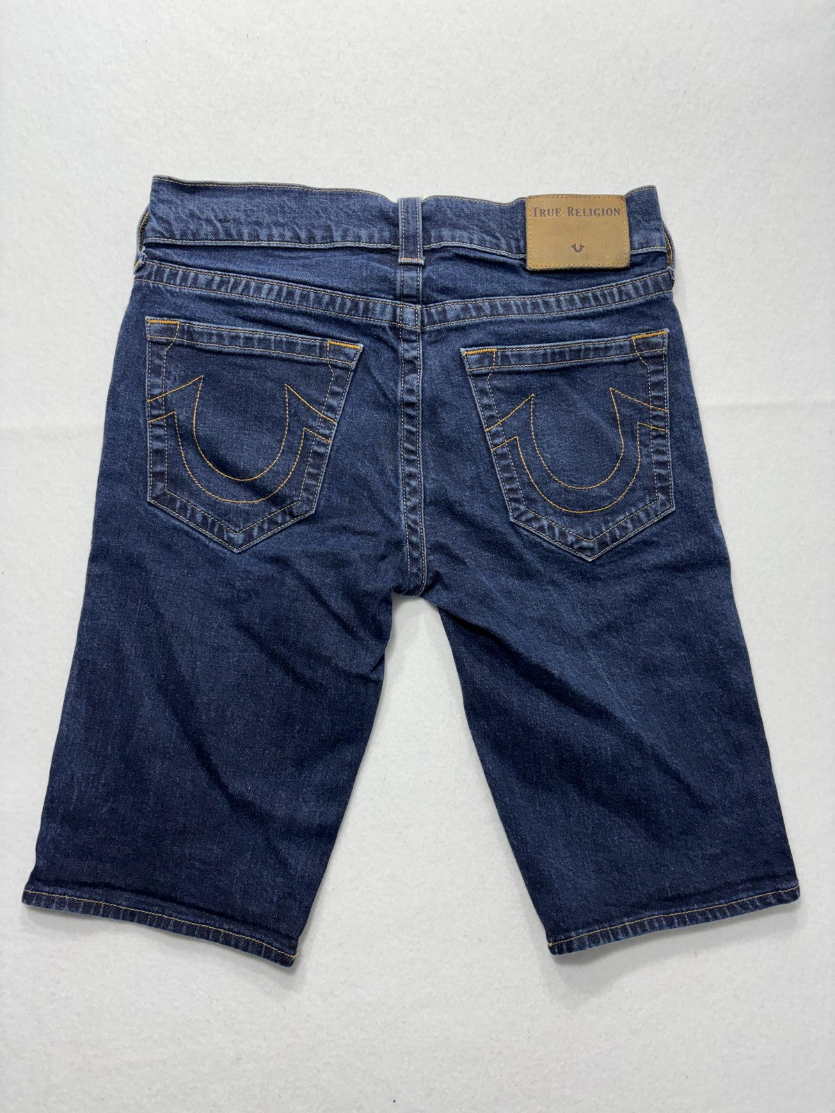 True Religion Bermuda Shorts Mens 31 Blue Ricky Relaxed Denim Stretch 5-Pocket