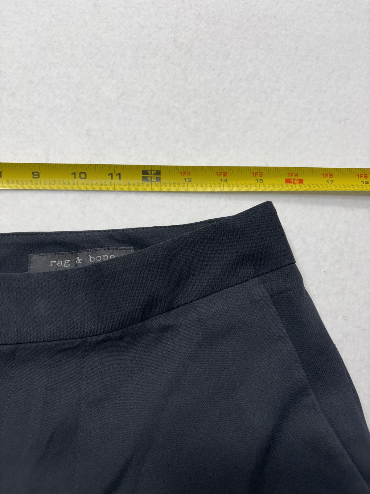 Rag & Bone Pants Womens 6 Black Cropped Straight Leg Cuffed Trousers Pockets