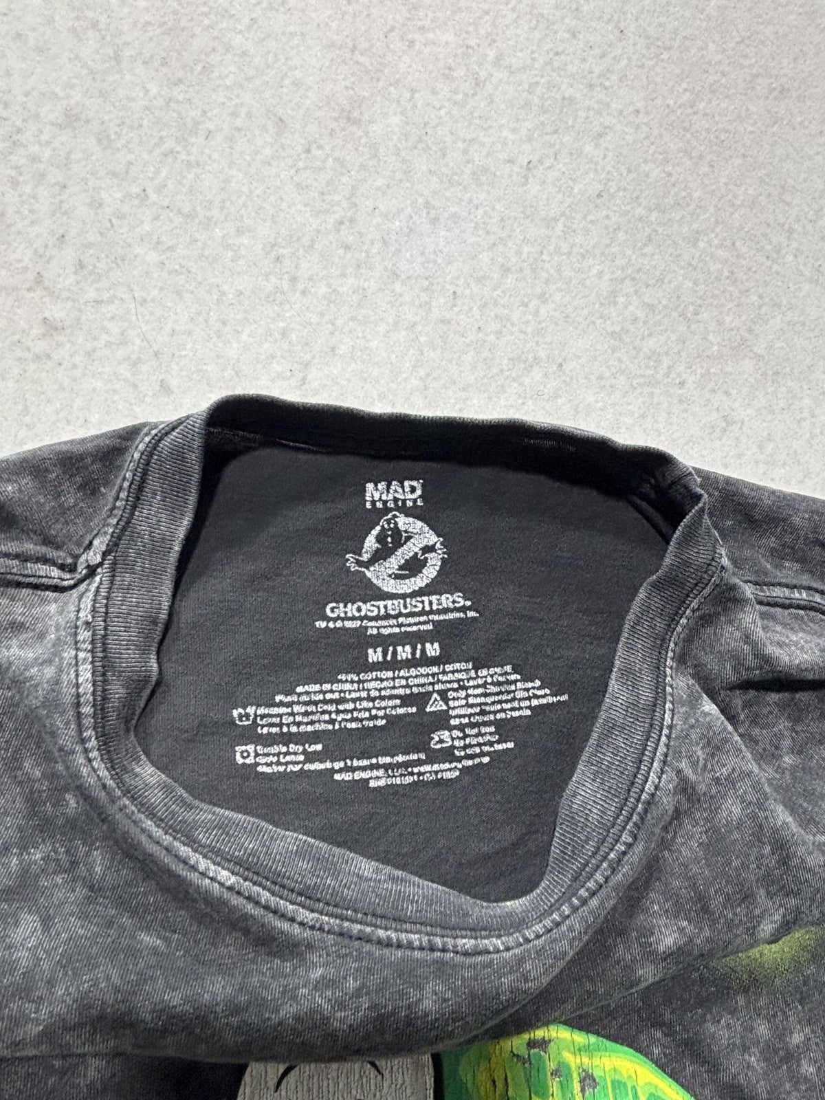 Mad Engine Shirt Womens Medium Gray Ghostbusters I've Been Slimed Cropped Tee