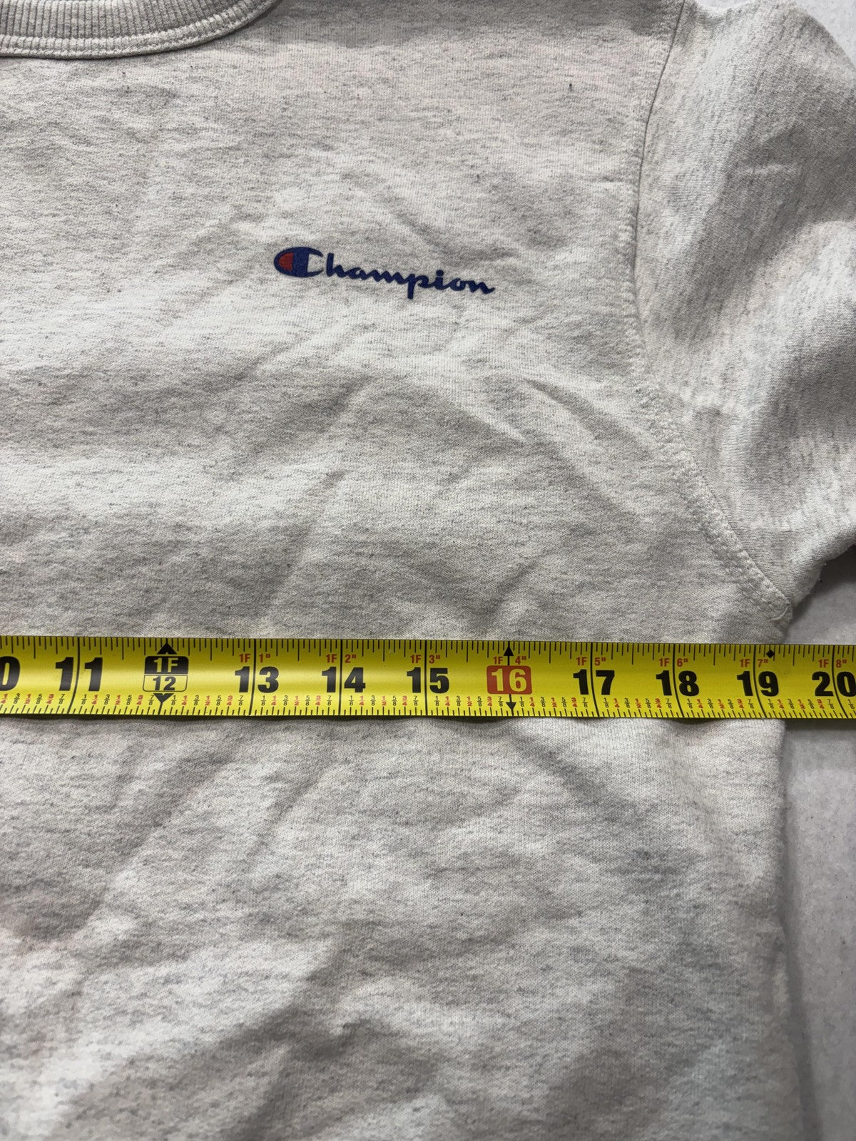 Champion Sweatshirt Mens Small Gray Fleece Crew Neck Logo Pullover GF88H K74