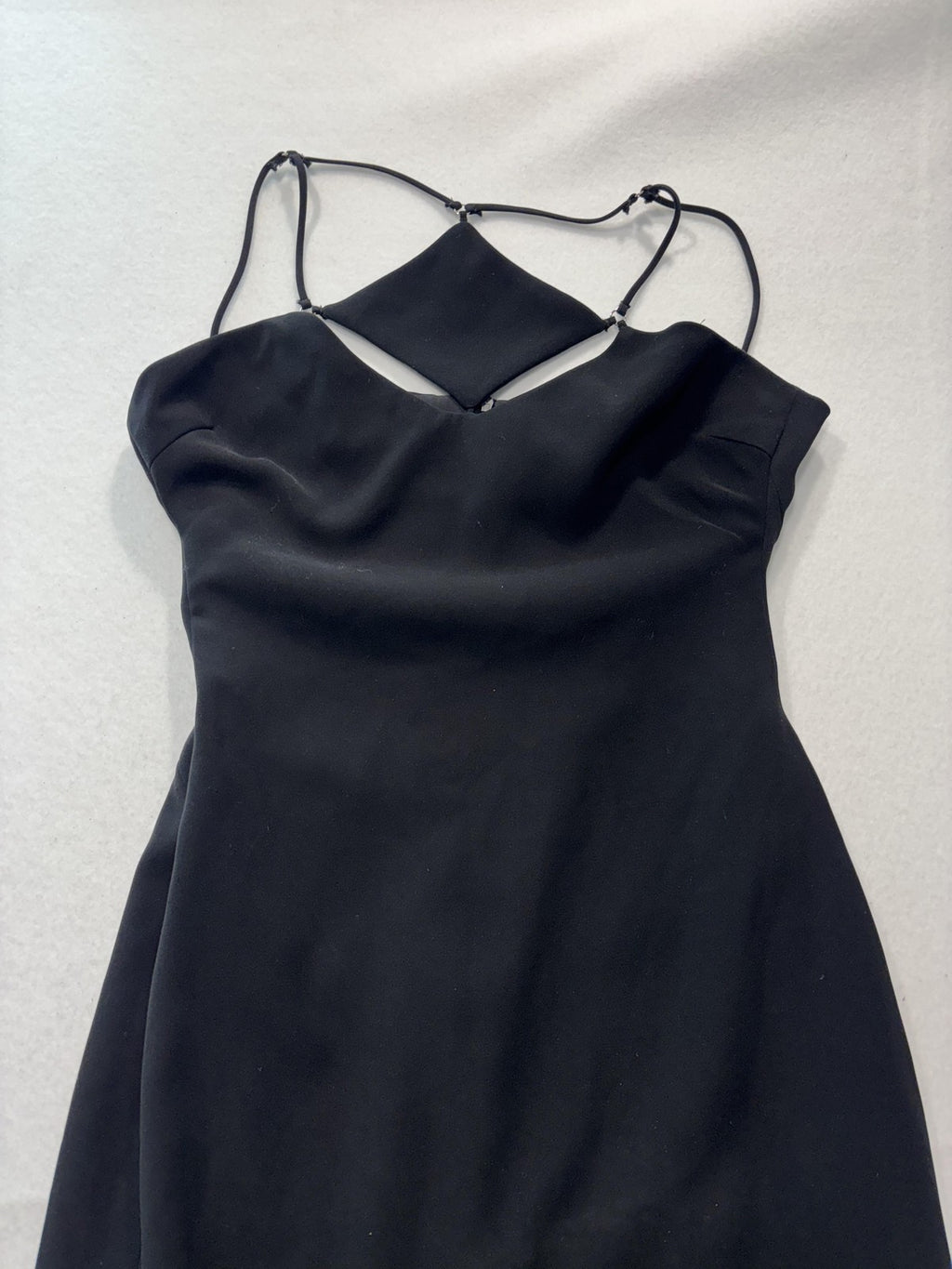 ELPIS Dress Womens Medium Black High Neck Cutout Strappy Maxi Slip Formal Gown