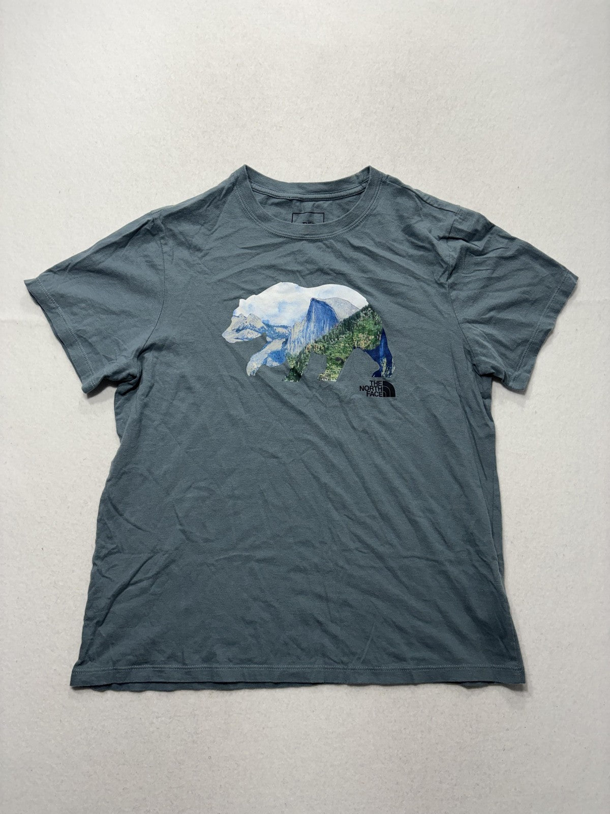 The North Face Shirt Womens Large Blue Bear Yosemite Graphic Tee