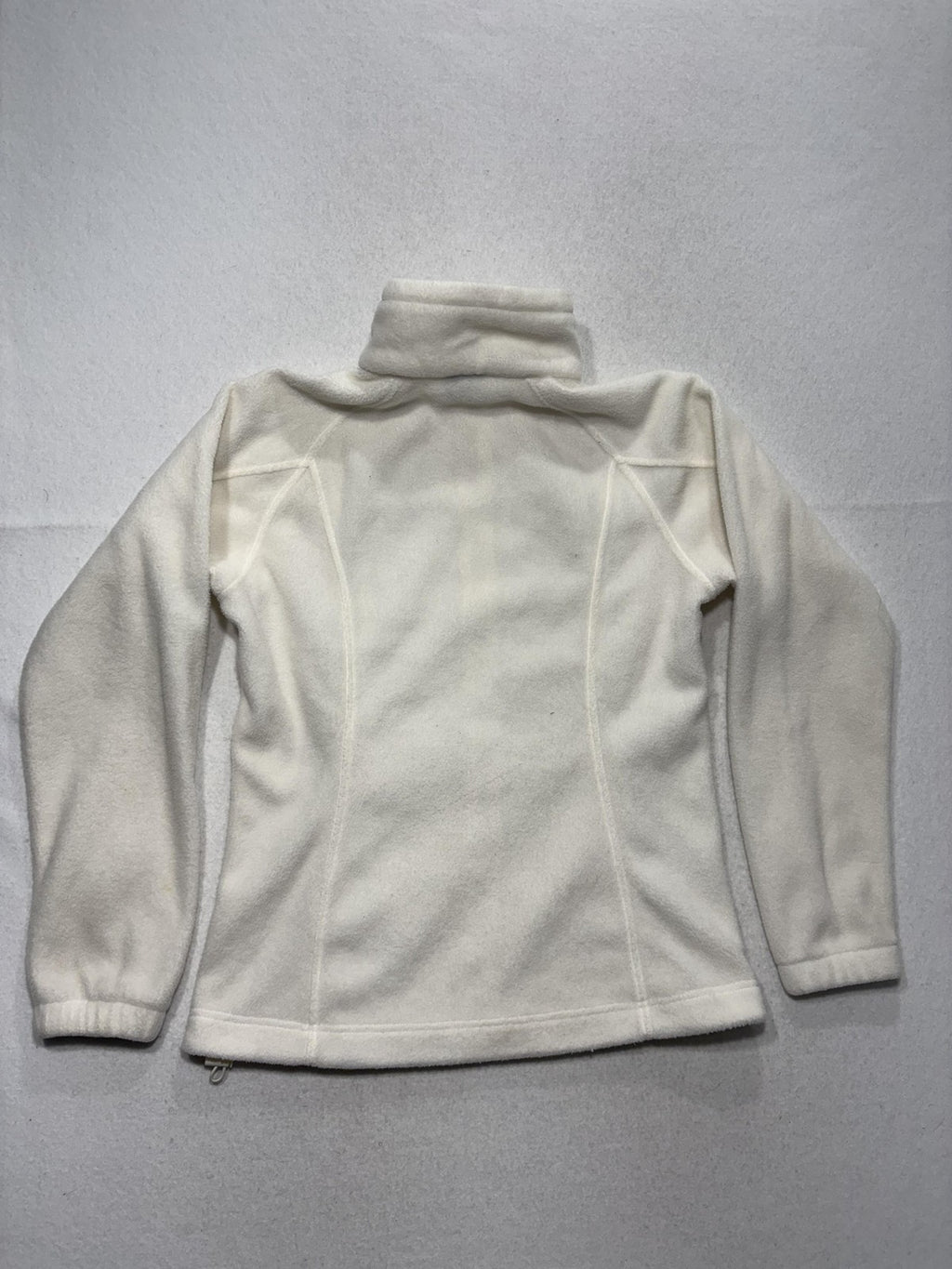 Columbia Jacket Womens S White Fleece Full Zip Stand Collar Pockets Soft Outdoor