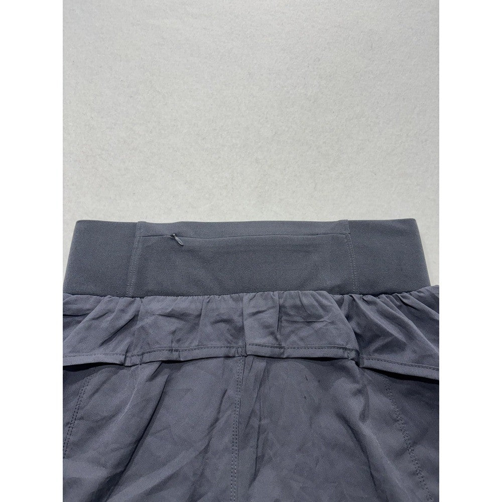 Lululemon Gray High Rise Running Shorts Womens 6 Zip Pocket 2.5" Inseam LWSDS
