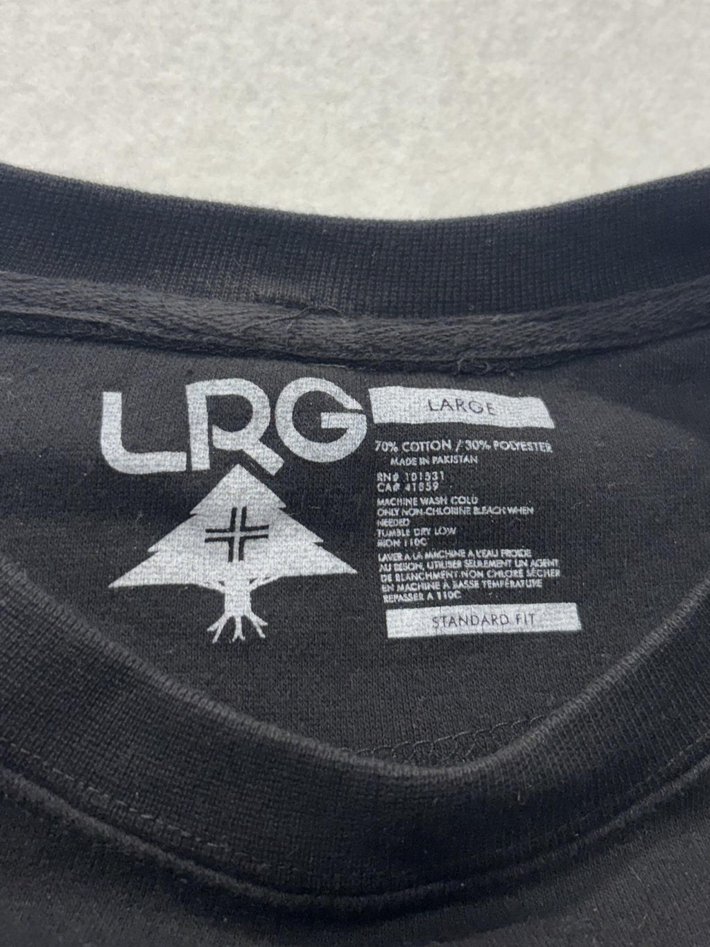 LRG Sweatshirt Mens Large Black Fleece Old Money Graphic Pullover Streetwear