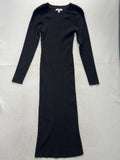 And Now This Black Ribbed Knit Crew Neck Cutout Bodycon Sweater Dress Womens M