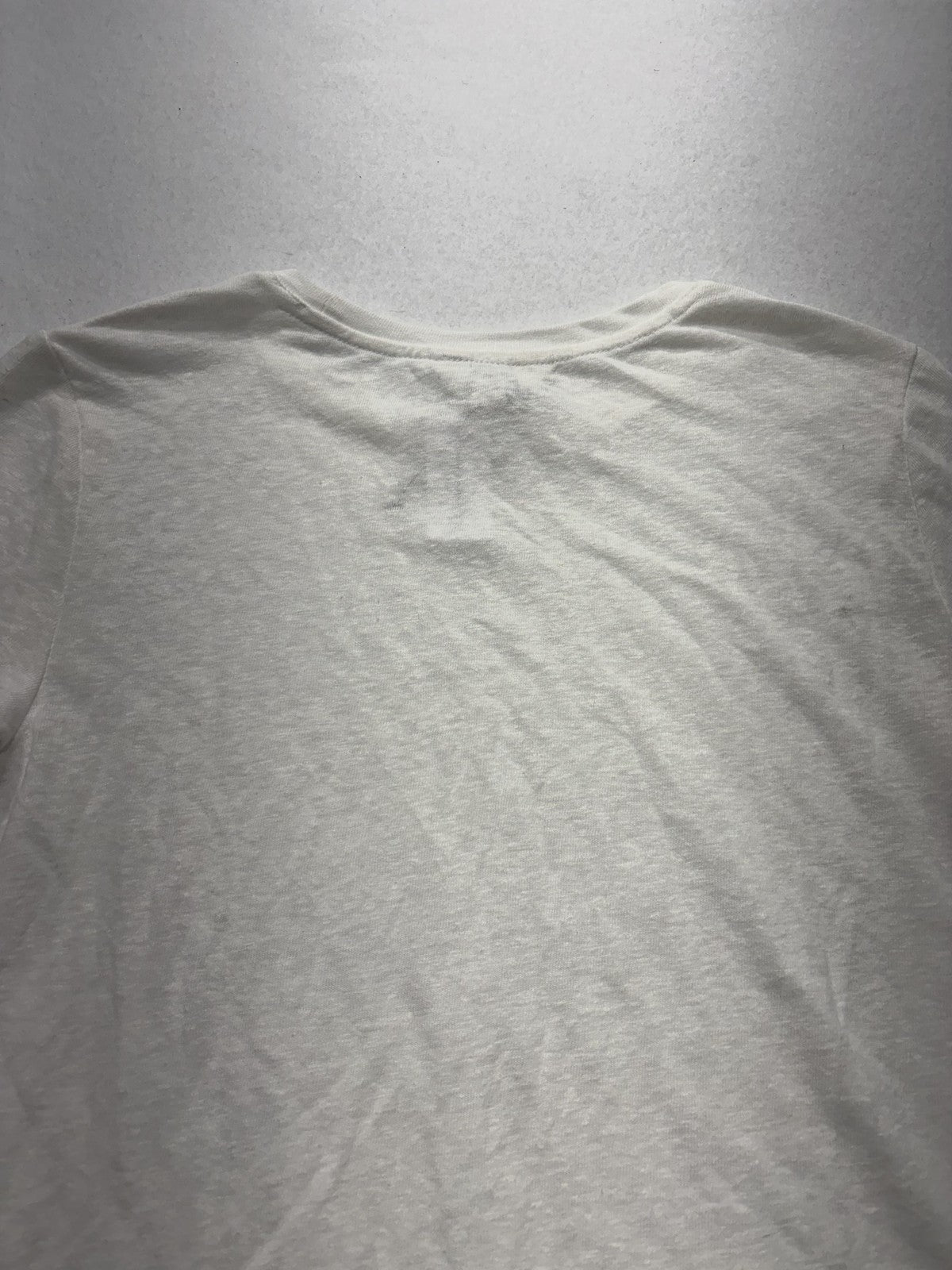 Banana Republic Shirt Womens Small White Linen Blend Crew Neck Short Sleeve Tee